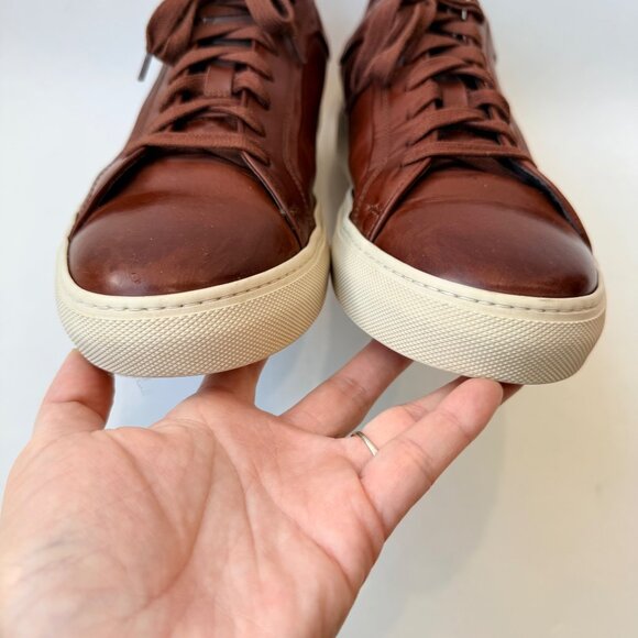 To Boot New York Pescara Burnished Tan Calf Leather Sneakers Men’s Size 12 - Picture 5 of 11